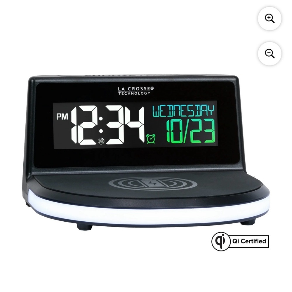 La Crosse Technology 617-148V2 Black Wireless Charging Alarm Clock